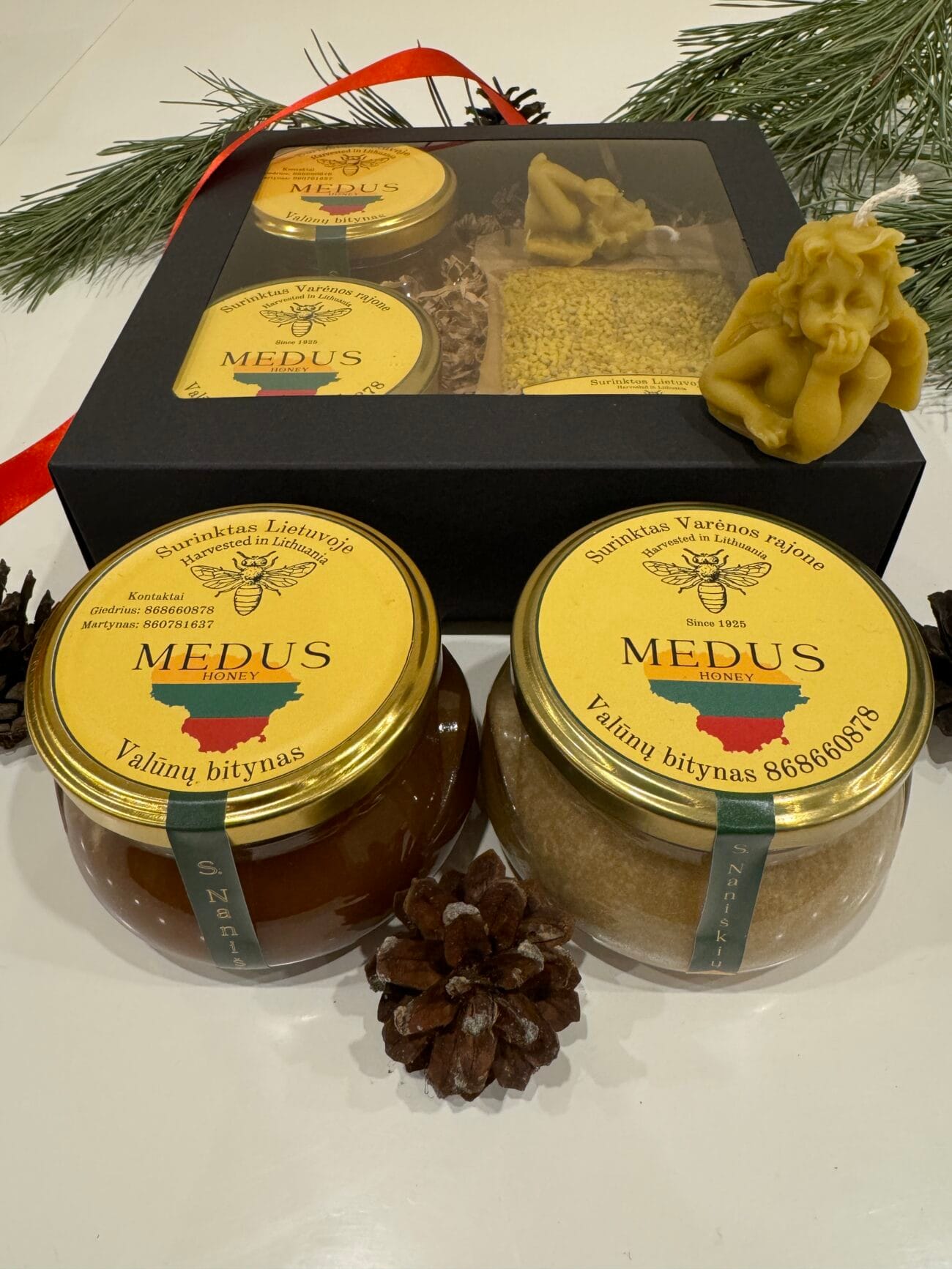 Valunu_bitynas_Dzukijos_medus_Misko_medus_Biciu_vasko_zvakes_Dovaneles_Grikiu_medus_ziedadulkes_naturalios_dovanos_kaledines_dovanos_medaus_dovanos