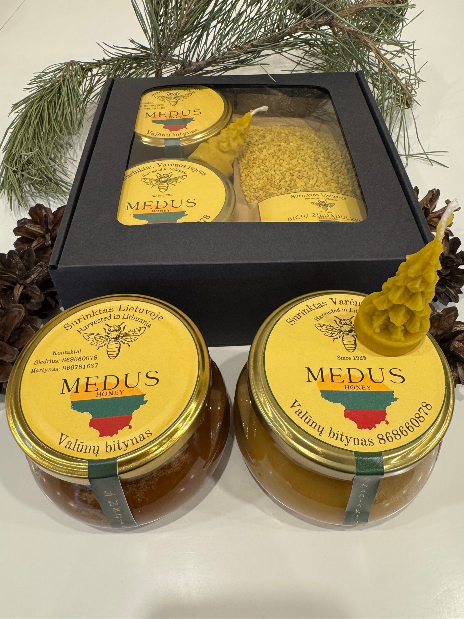 Valunu_bitynas_Dzukijos_medus_Misko_medus_Biciu_vasko_zvakes_Dovaneles_Grikiu_medus_ziedadulkes_naturalios_dovanos_kaledines_dovanos_medaus_dovanos