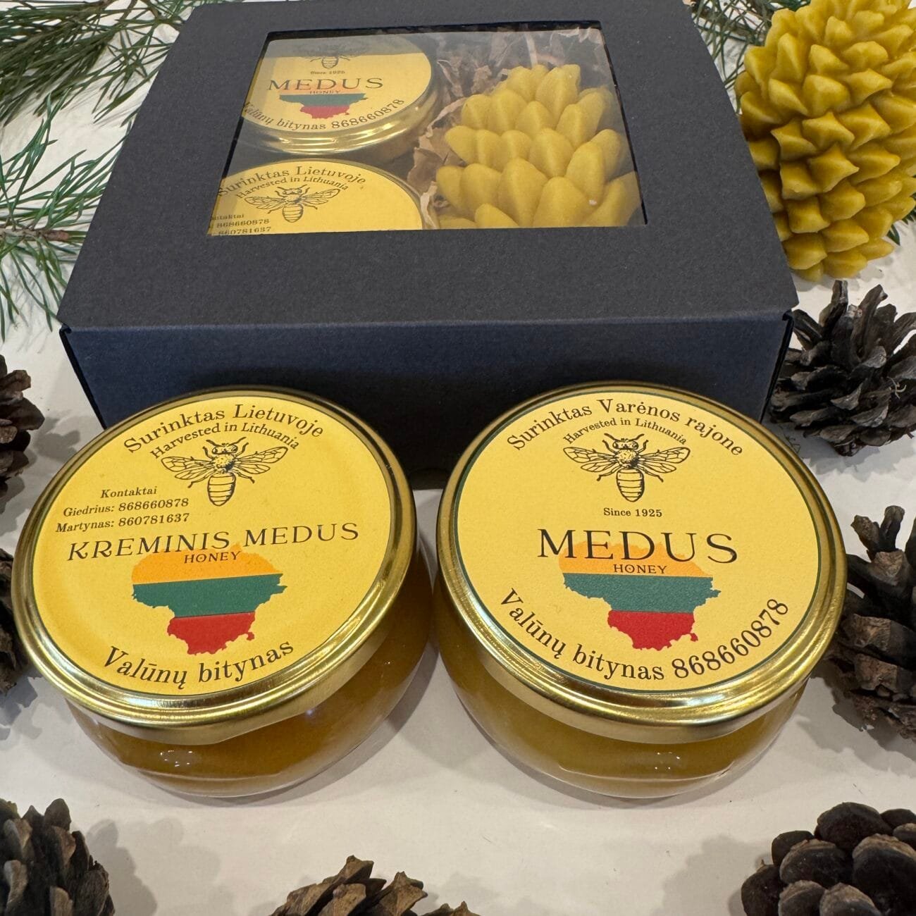 Valunu_bitynas_Dzukijos_medus_Misko_medus_Biciu_vasko_zvakes_Dovaneles_Grikiu_medus_ziedadulkes_naturalios_dovanos_kaledines_dovanos_medaus_dovanos