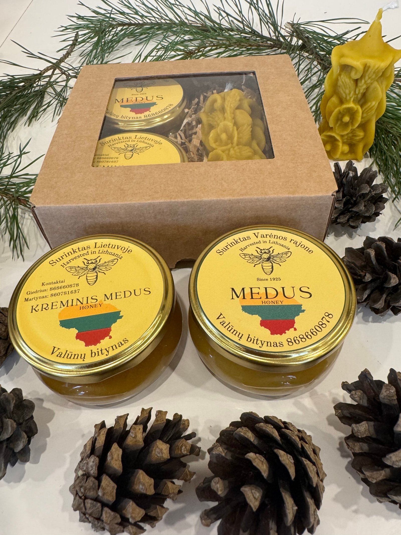 Valunu_bitynas_Dzukijos_medus_Misko_medus_Biciu_vasko_zvakes_Dovaneles_Grikiu_medus_ziedadulkes_naturalios_dovanos_kaledines_dovanos_medaus_dovanos